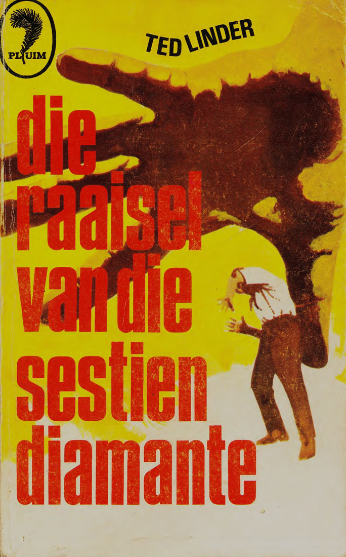 Die raaisel van die 16 diamante #56 – Ted Linder | Pluim | Goeie Hoop | Suid-Afrikaanse pulpboek omslag (1972)