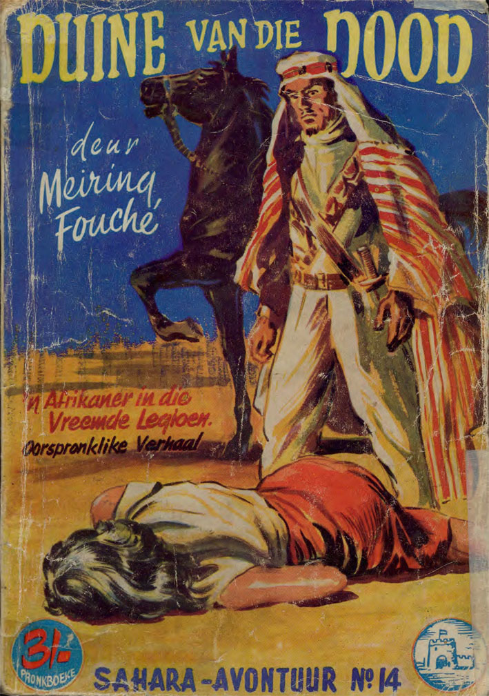 Duine van die dood #14 – Meiring Fouche | Sahara Avontuur - Pronk | Pronk Boeke | Suid-Afrikaanse pulpboek omslag (1958)