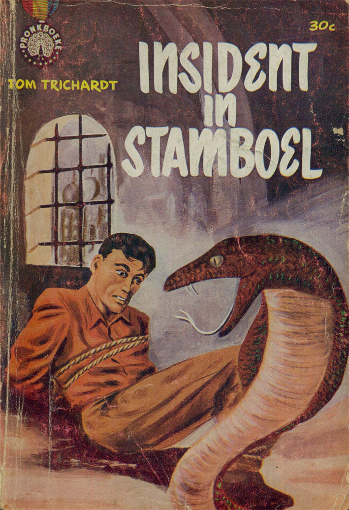 Insident in Stamboel #1 – Tom Trichardt | Pronk Boeke | Suid-Afrikaanse pulpboek omslag (1962)