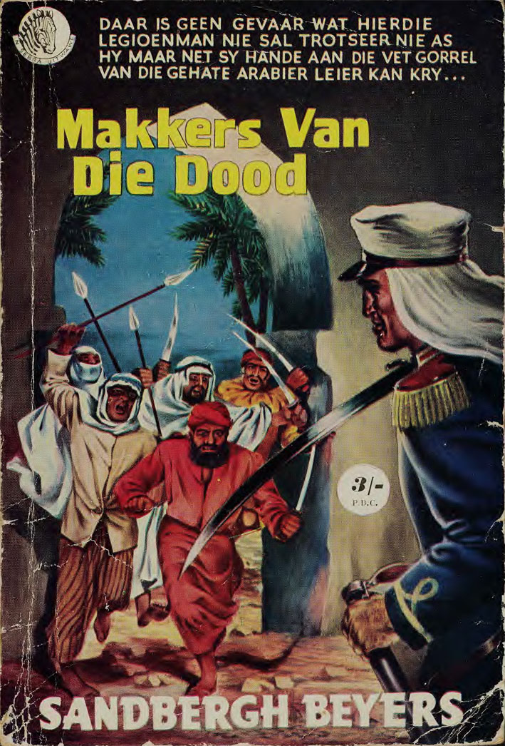 Makkers van die dood #5 – Sandbergh Beyers | Sandberg Beyers | Pronk Boeke | Suid-Afrikaanse pulpboek omslag (1955)