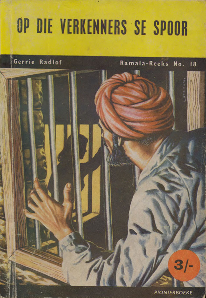 Op die verkenners se spoor #18 – Gerrie Radlof | Ramala - Pionier | Voortrekkerpers | Suid-Afrikaanse pulpboek omslag (1958)